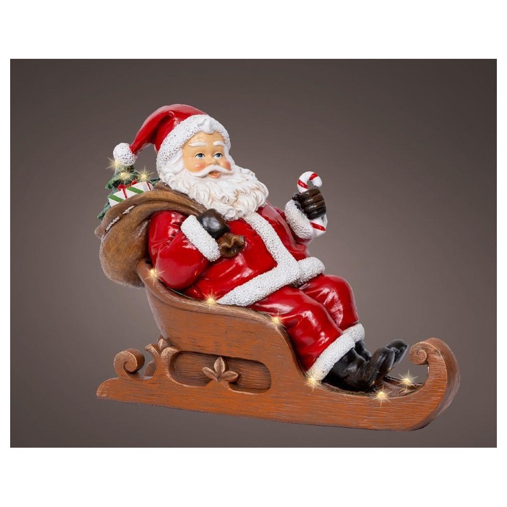 BABBO NATALE LED SU SLITTA H.22.5